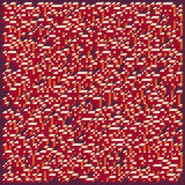 Edward Zajecs 2. Cubo 'nun 1971' deki uygulaması. Esasen 8 taştan oluşan bir Truchet fayans seti ve yerleştirme sanatı illüstrasyonu için kurallar 