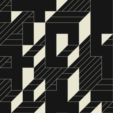 Edward Zajecs 2. Cubo 'nun 1971' deki uygulaması. Esasen 8 taştan oluşan bir Truchet fayans seti ve yerleştirme sanatı illüstrasyonu için kurallar 