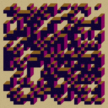 Edward Zajecs 2. Cubo 'nun 1971' deki uygulaması. Esasen 8 taştan oluşan bir Truchet fayans seti ve yerleştirme sanatı illüstrasyonu için kurallar 