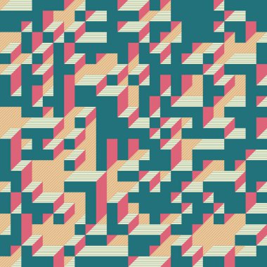 Edward Zajecs 2. Cubo 'nun 1971' deki uygulaması. Esasen 8 taştan oluşan bir Truchet fayans seti ve yerleştirme sanatı illüstrasyonu için kurallar 