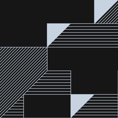 Edward Zajecs 2. Cubo 'nun 1971' deki uygulaması. Esasen 8 taştan oluşan bir Truchet fayans seti ve yerleştirme sanatı illüstrasyonu için kurallar 