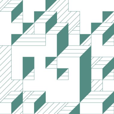 Edward Zajecs 2. Cubo 'nun 1971' deki uygulaması. Esasen 8 taştan oluşan bir Truchet fayans seti ve yerleştirme sanatı illüstrasyonu için kurallar  