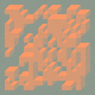 Edward Zajecs 2. Cubo 'nun 1971' deki uygulaması. Esasen 8 taştan oluşan bir Truchet fayans seti ve yerleştirme sanatı illüstrasyonu için kurallar 