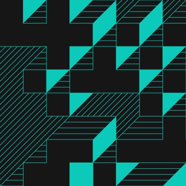 Edward Zajecs 2. Cubo 'nun 1971' deki uygulaması. Esasen 8 taştan oluşan bir Truchet fayans seti ve yerleştirme sanatı illüstrasyonu için kurallar 