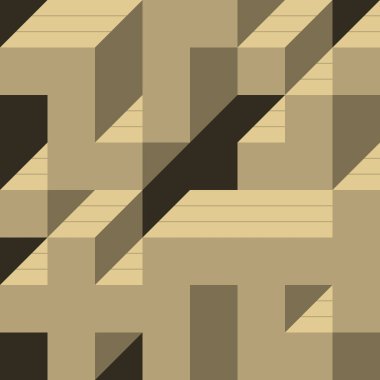 Edward Zajecs 2. Cubo 'nun 1971' deki uygulaması. Esasen 8 taştan oluşan bir Truchet fayans seti ve yerleştirme sanatı illüstrasyonu için kurallar  