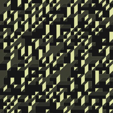 Edward Zajecs 2. Cubo 'nun 1971' deki uygulaması. Esasen 8 taştan oluşan bir Truchet fayans seti ve yerleştirme sanatı illüstrasyonu için kurallar 