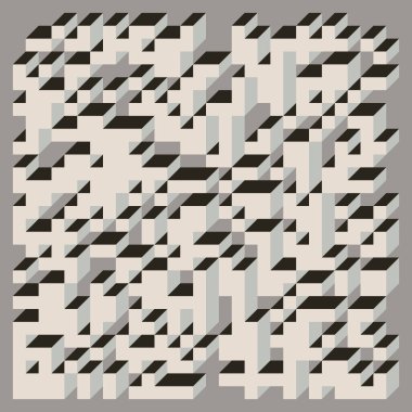 Edward Zajecs 2. Cubo 'nun 1971' deki uygulaması. Esasen 8 taştan oluşan bir Truchet fayans seti ve yerleştirme sanatı illüstrasyonu için kurallar 