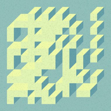 Edward Zajecs 2. Cubo 'nun 1971' deki uygulaması. Esasen 8 taştan oluşan bir Truchet fayans seti ve yerleştirme sanatı illüstrasyonu için kurallar 