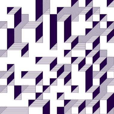 Edward Zajecs 2. Cubo 'nun 1971' deki uygulaması. Esasen 8 taştan oluşan bir Truchet fayans seti ve yerleştirme sanatı illüstrasyonu için kurallar 