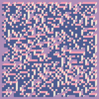 Edward Zajecs 2. Cubo 'nun 1971' deki uygulaması. Esasen 8 taştan oluşan bir Truchet fayans seti ve yerleştirme sanatı illüstrasyonu için kurallar 