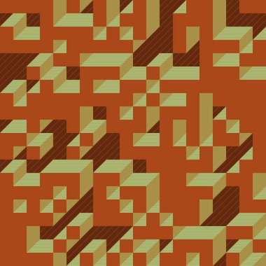 Edward Zajecs 2. Cubo 'nun 1971' deki uygulaması. Esasen 8 taştan oluşan bir Truchet fayans seti ve yerleştirme sanatı illüstrasyonu için kurallar 