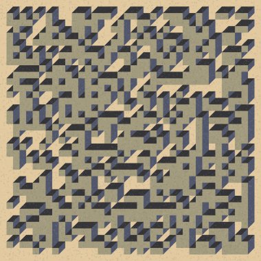 Edward Zajecs 2. Cubo 'nun 1971' deki uygulaması. Esasen 8 taştan oluşan bir Truchet fayans seti ve yerleştirme sanatı illüstrasyonu için kurallar 