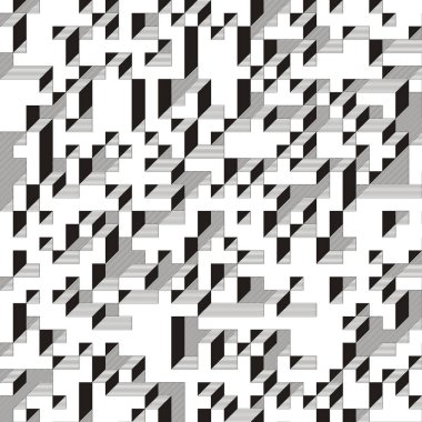 Edward Zajecs 2. Cubo 'nun 1971' deki uygulaması. Esasen 8 taştan oluşan bir Truchet fayans seti ve yerleştirme sanatı illüstrasyonu için kurallar 