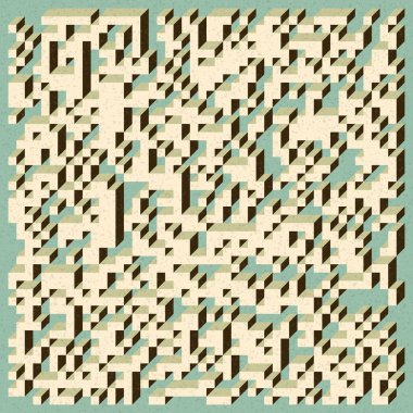 Edward Zajecs 2. Cubo 'nun 1971' deki uygulaması. Esasen 8 taştan oluşan bir Truchet fayans seti ve yerleştirme sanatı illüstrasyonu için kurallar 