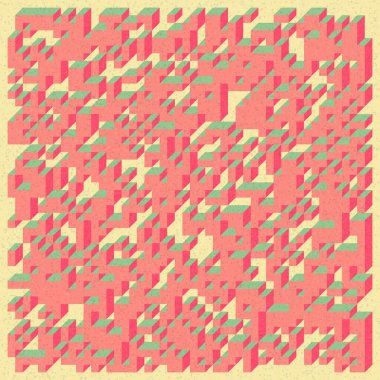 Edward Zajecs 2. Cubo 'nun 1971' deki uygulaması. Esasen 8 taştan oluşan bir Truchet fayans seti ve yerleştirme sanatı illüstrasyonu için kurallar 