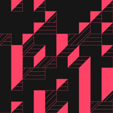 Edward Zajecs 2. Cubo 'nun 1971' deki uygulaması. Esasen 8 taştan oluşan bir Truchet fayans seti ve yerleştirme sanatı illüstrasyonu için kurallar 