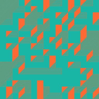 Edward Zajecs 2. Cubo 'nun 1971' deki uygulaması. Esasen 8 taştan oluşan bir Truchet fayans seti ve yerleştirme sanatı illüstrasyonu için kurallar 