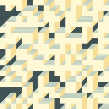 Edward Zajecs 2. Cubo 'nun 1971' deki uygulaması. Esasen 8 taştan oluşan bir Truchet fayans seti ve yerleştirme sanatı illüstrasyonu için kurallar 