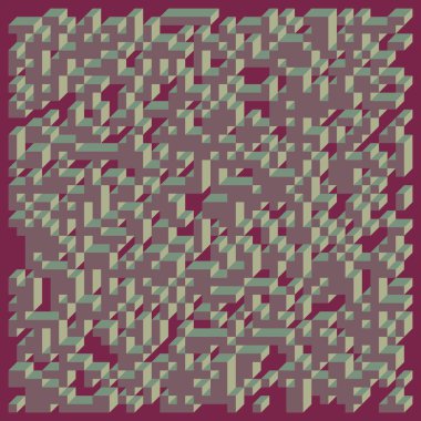 Edward Zajecs 2. Cubo 'nun 1971' deki uygulaması. Esasen 8 taştan oluşan bir Truchet fayans seti ve yerleştirme sanatı illüstrasyonu için kurallar  