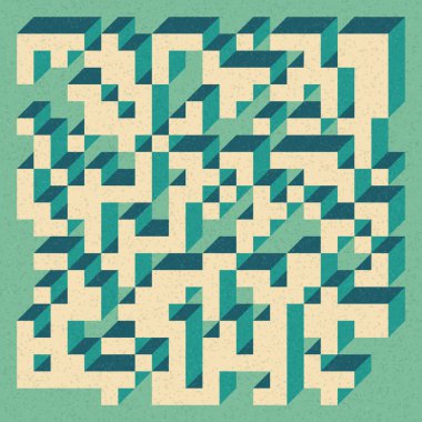 Edward Zajecs 2. Cubo 'nun 1971' deki uygulaması. Esasen 8 taştan oluşan bir Truchet fayans seti ve yerleştirme sanatı illüstrasyonu için kurallar 