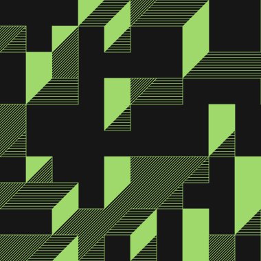 Edward Zajecs 2. Cubo 'nun 1971' deki uygulaması. Esasen 8 taştan oluşan bir Truchet fayans seti ve yerleştirme sanatı illüstrasyonu için kurallar 