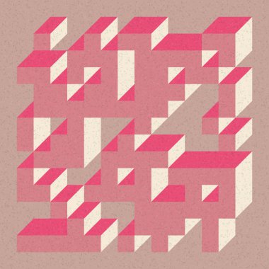 Edward Zajecs 2. Cubo 'nun 1971' deki uygulaması. Esasen 8 taştan oluşan bir Truchet fayans seti ve yerleştirme sanatı illüstrasyonu için kurallar 