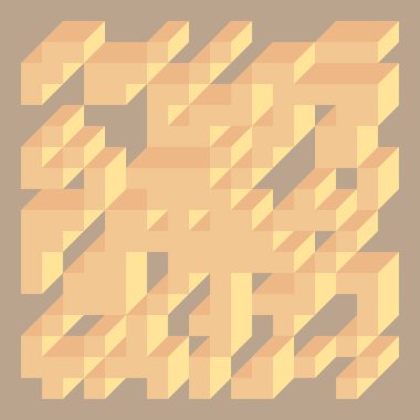 Edward Zajecs 2. Cubo 'nun 1971' deki uygulaması. Esasen 8 taştan oluşan bir Truchet fayans seti ve yerleştirme sanatı illüstrasyonu için kurallar 