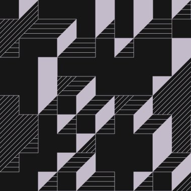 Edward Zajecs 2. Cubo 'nun 1971' deki uygulaması. Esasen 8 taştan oluşan bir Truchet fayans seti ve yerleştirme sanatı illüstrasyonu için kurallar 