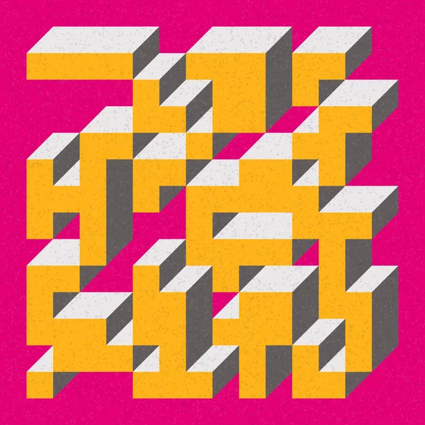 Edward Zajecs 2. Cubo 'nun 1971' deki uygulaması. Esasen 8 taştan oluşan bir Truchet fayans seti ve yerleştirme sanatı illüstrasyonu için kurallar 