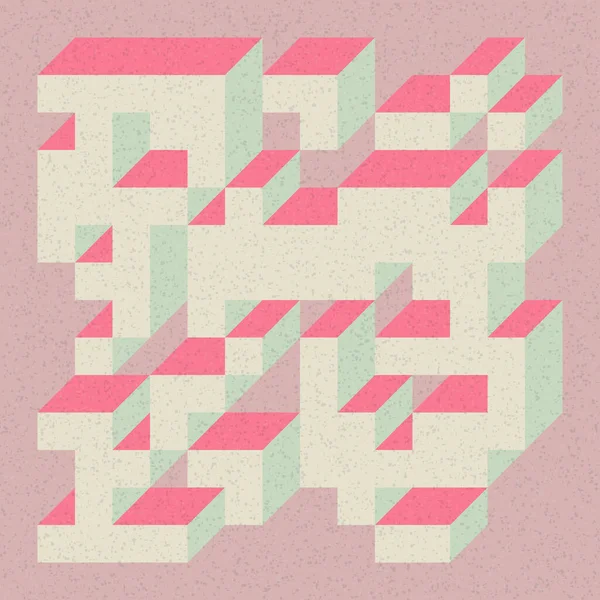 Edward Zajecs 2. Cubo 'nun 1971' deki uygulaması. Esasen 8 taştan oluşan bir Truchet fayans seti ve yerleştirme sanatı illüstrasyonu için kurallar 