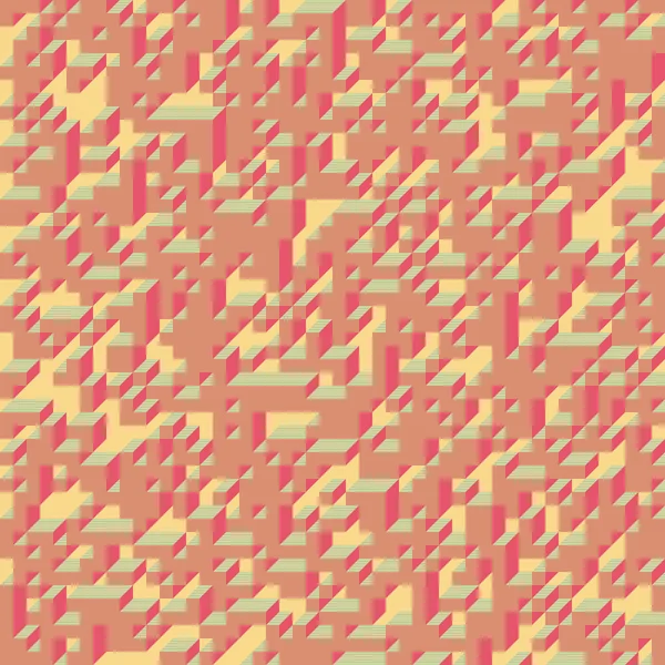 Edward Zajecs 2. Cubo 'nun 1971' deki uygulaması. Esasen 8 taştan oluşan bir Truchet fayans seti ve yerleştirme sanatı illüstrasyonu için kurallar 