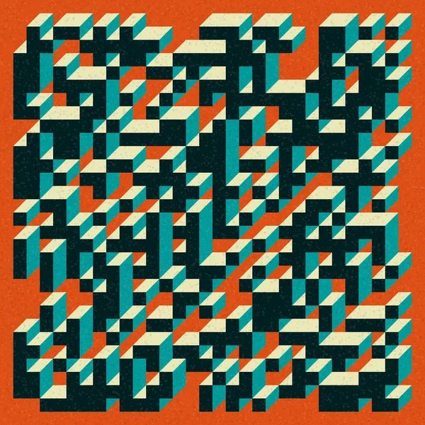 Edward Zajecs 2. Cubo 'nun 1971' deki uygulaması. Esasen 8 taştan oluşan bir Truchet fayans seti ve yerleştirme sanatı illüstrasyonu için kurallar 