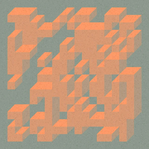 Edward Zajecs 2. Cubo 'nun 1971' deki uygulaması. Esasen 8 taştan oluşan bir Truchet fayans seti ve yerleştirme sanatı illüstrasyonu için kurallar 