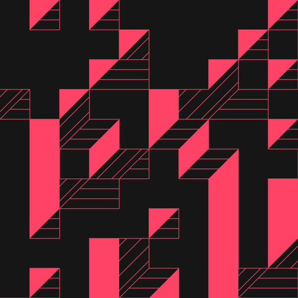 Implementation of Edward Zajecs Il Cubo from 1971. Essentially a Truchet tile set of 8 tiles and rules for placement art illustration 