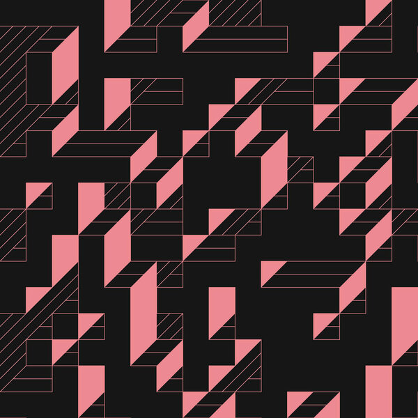 Implementation of Edward Zajecs Il Cubo from 1971. Essentially a Truchet tile set of 8 tiles and rules for placement art illustration 