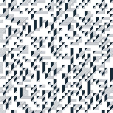 Edward Zajecs 2. Cubo 'nun 1971' deki uygulaması. Esasen 8 taştan oluşan bir Truchet fayans seti ve yerleştirme sanatı illüstrasyonu için kurallar 