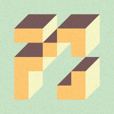 Edward Zajecs 2. Cubo 'nun 1971' deki uygulaması. Esasen 8 taştan oluşan bir Truchet fayans seti ve yerleştirme sanatı illüstrasyonu için kurallar 