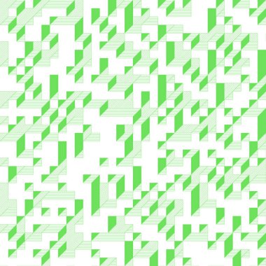 Edward Zajecs 2. Cubo 'nun 1971' deki uygulaması. Esasen 8 taştan oluşan bir Truchet fayans seti ve yerleştirme sanatı illüstrasyonu için kurallar 