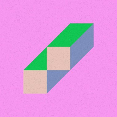 Edward Zajecs 2. Cubo 'nun 1971' deki uygulaması. Esasen 8 taştan oluşan bir Truchet fayans seti ve yerleştirme sanatı illüstrasyonu için kurallar  