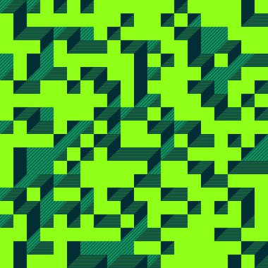 Edward Zajecs 2. Cubo 'nun 1971' deki uygulaması. Esasen 8 taştan oluşan bir Truchet fayans seti ve yerleştirme sanatı illüstrasyonu için kurallar 