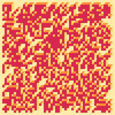 Edward Zajecs 2. Cubo 'nun 1971' deki uygulaması. Esasen 8 taştan oluşan bir Truchet fayans seti ve yerleştirme sanatı illüstrasyonu için kurallar 