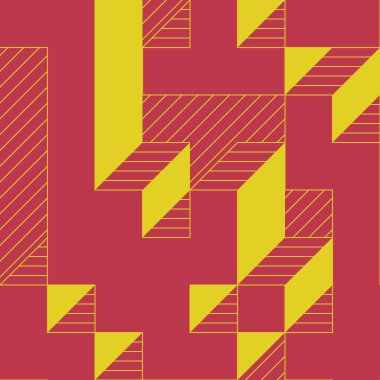 Edward Zajecs 2. Cubo 'nun 1971' deki uygulaması. Esasen 8 taştan oluşan bir Truchet fayans seti ve yerleştirme sanatı illüstrasyonu için kurallar 