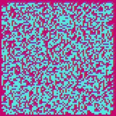 Edward Zajecs 2. Cubo 'nun 1971' deki uygulaması. Esasen 8 taştan oluşan bir Truchet fayans seti ve yerleştirme sanatı illüstrasyonu için kurallar 