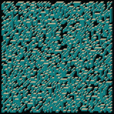 Edward Zajecs 2. Cubo 'nun 1971' deki uygulaması. Esasen 8 taştan oluşan bir Truchet fayans seti ve yerleştirme sanatı illüstrasyonu için kurallar 