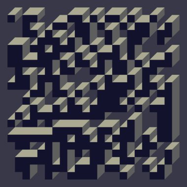 Edward Zajecs 2. Cubo 'nun 1971' deki uygulaması. Esasen 8 taştan oluşan bir Truchet fayans seti ve yerleştirme sanatı illüstrasyonu için kurallar 