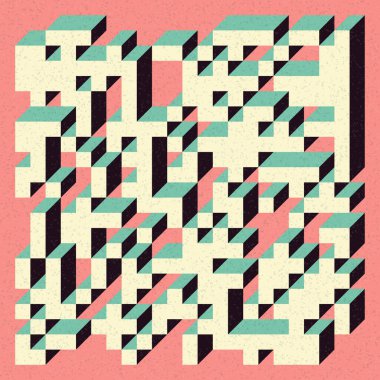 Edward Zajecs 2. Cubo 'nun 1971' deki uygulaması. Esasen 8 taştan oluşan bir Truchet fayans seti ve yerleştirme sanatı illüstrasyonu için kurallar 