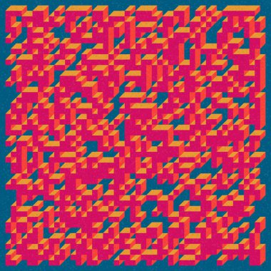 Edward Zajecs 2. Cubo 'nun 1971' deki uygulaması. Esasen 8 taştan oluşan bir Truchet fayans seti ve yerleştirme sanatı illüstrasyonu için kurallar 