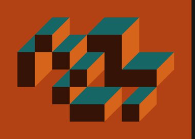 Edward Zajecs 2. Cubo 'nun 1971' deki uygulaması. Esasen 8 taştan oluşan bir Truchet fayans seti ve yerleştirme sanatı illüstrasyonu için kurallar 