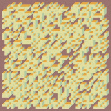 Edward Zajecs 2. Cubo 'nun 1971' deki uygulaması. Esasen 8 taştan oluşan bir Truchet fayans seti ve yerleştirme sanatı illüstrasyonu için kurallar 