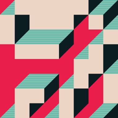 Edward Zajecs 2. Cubo 'nun 1971' deki uygulaması. Esasen 8 taştan oluşan bir Truchet fayans seti ve yerleştirme sanatı illüstrasyonu için kurallar 